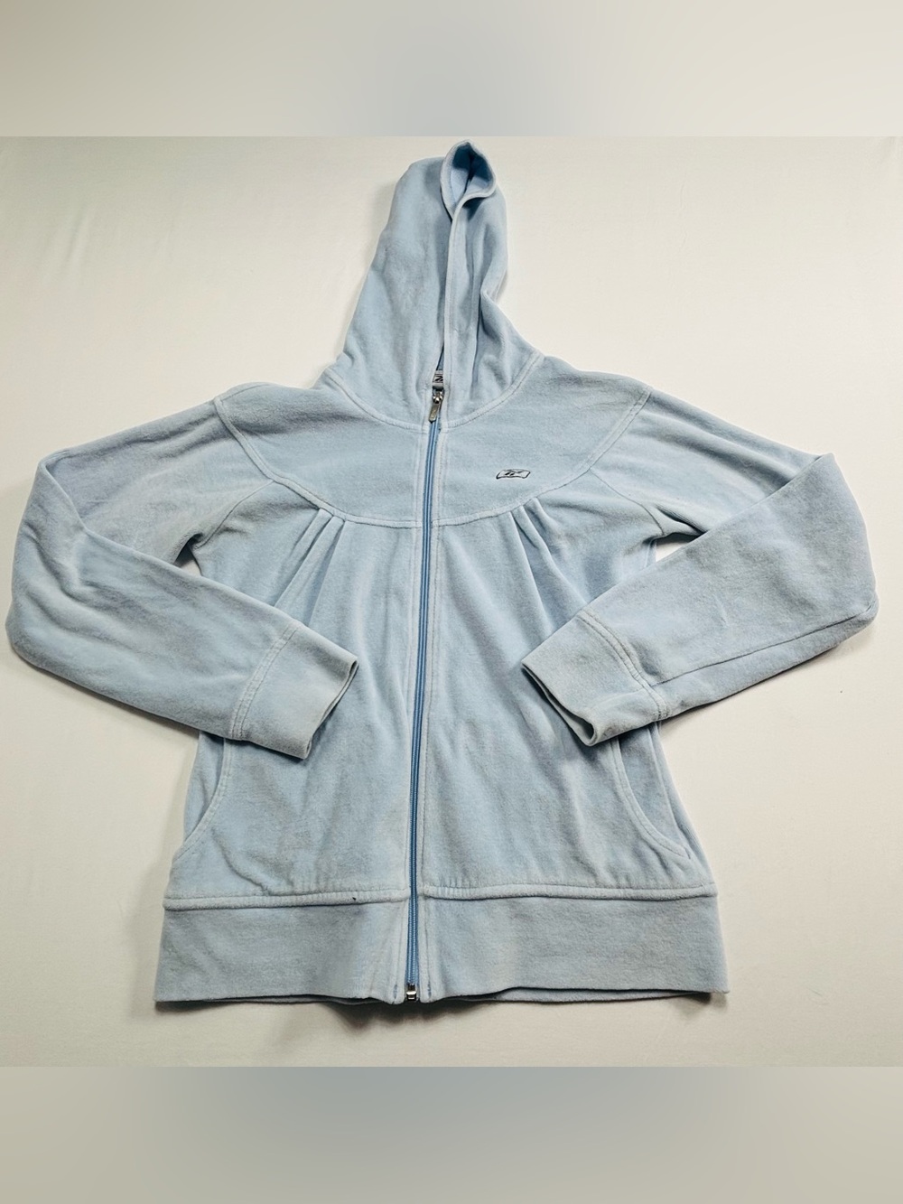 Light Blue Hooded Fleece Jacket